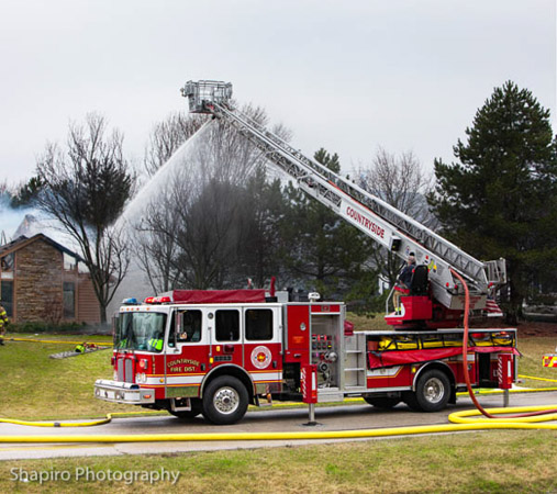 Countryside FPD house fire Rosenbauer Raptor Metz